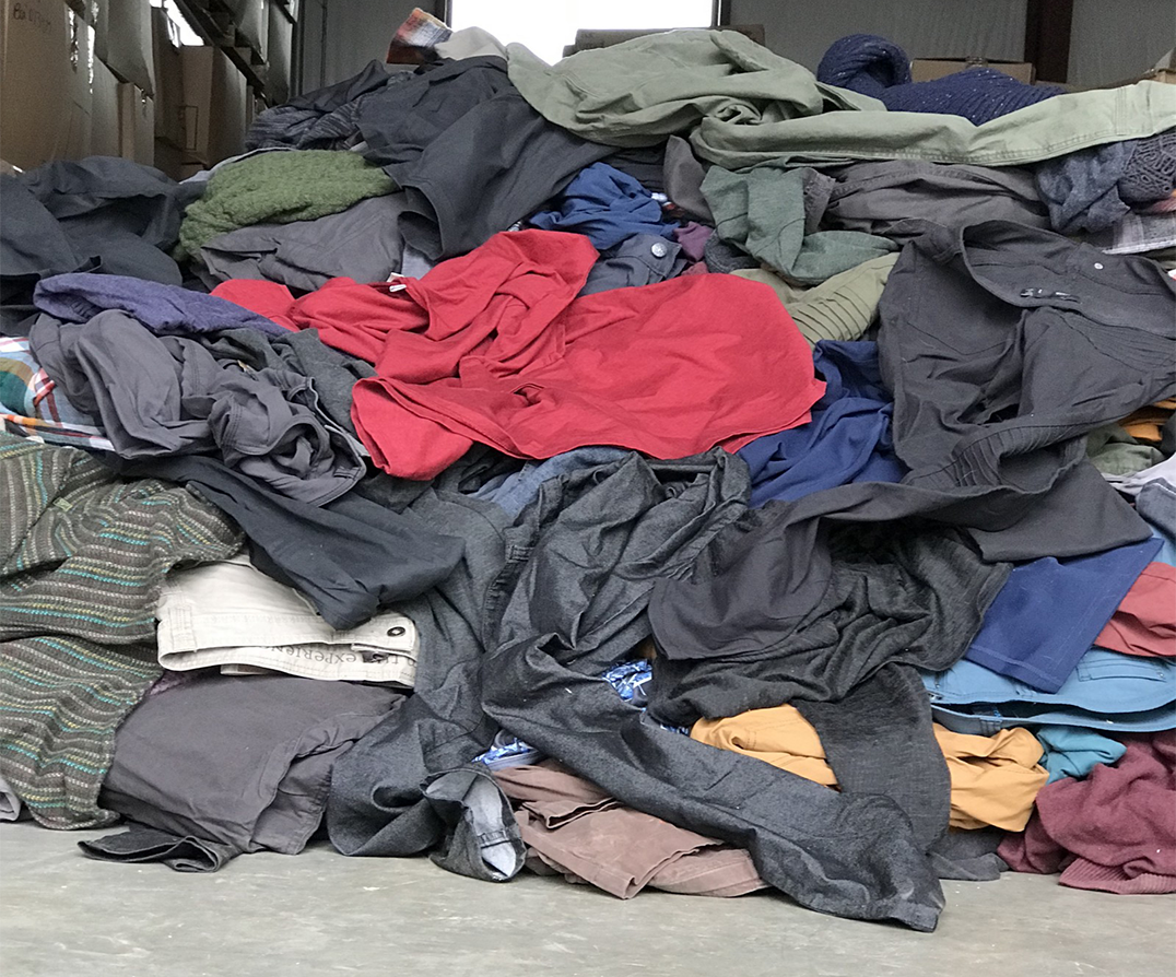piles of clothes