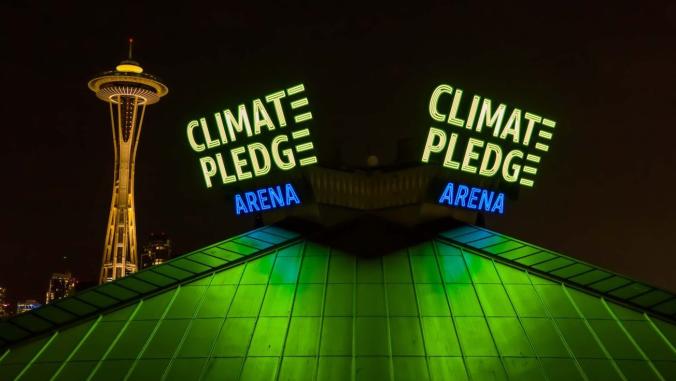 Climate Pledge Arena at sunset